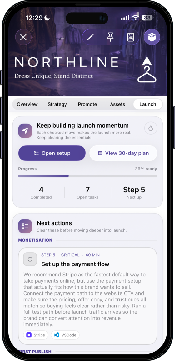 Northline 30-day launch plan in the app