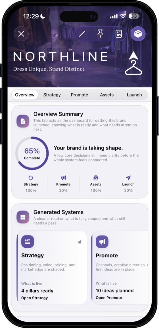 Northline brand overview in the app